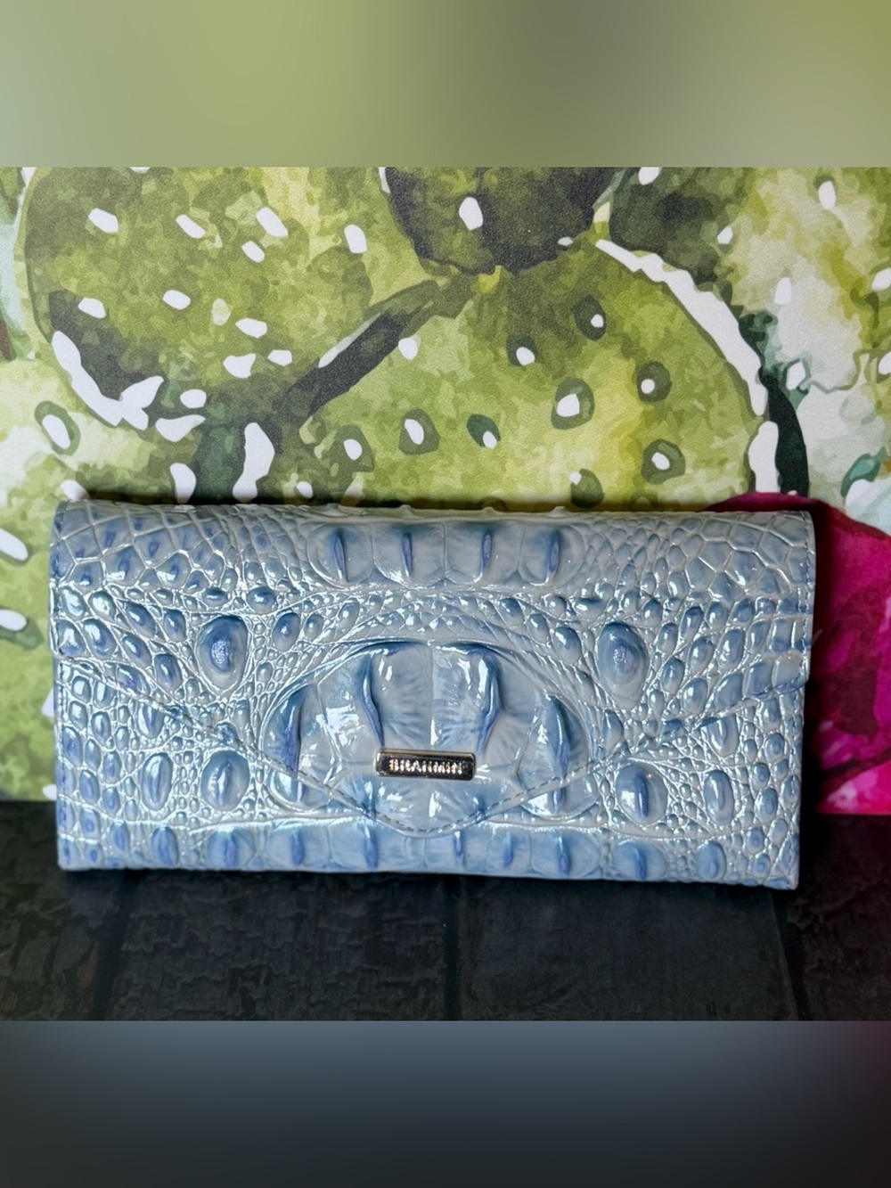 Brahmin Veronica Wallet in Heavenly Blue NWT HTF PRICE FIRM